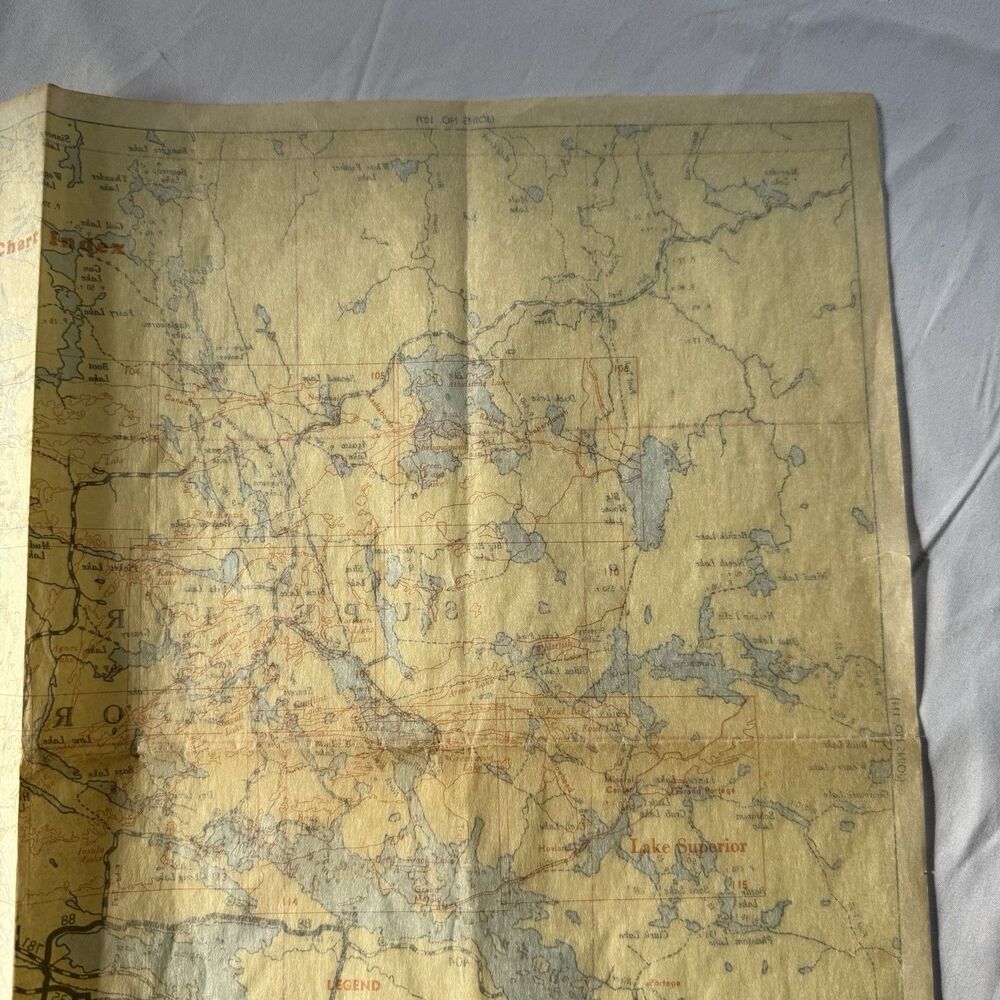 Vintge Fisher Co Superior Quetico Original Canoe Map 1952 Burntside Basswood 112 - Picture 9 of 11